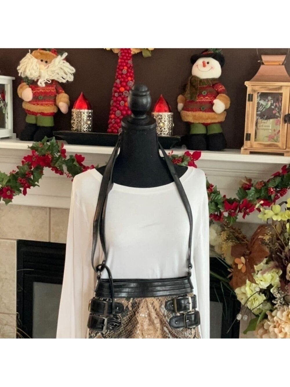 Vintage Faux Snakeskin Crossbody Purse